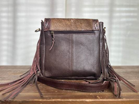 The Midnight Prairie Tooled Leather & Fringe Crossbody