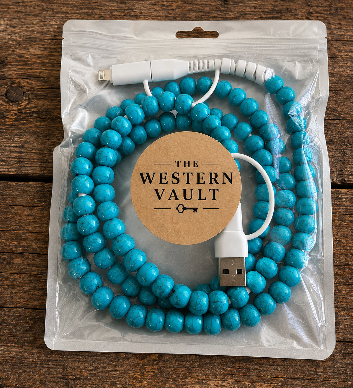 Western Turquoise Beaded Charging Cable | The Western Vault