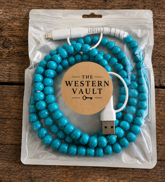 Western Turquoise Beaded Charging Cable | The Western Vault
